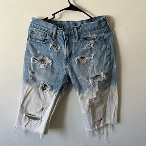 Mens Designer Jean Shorts (Distressed look)